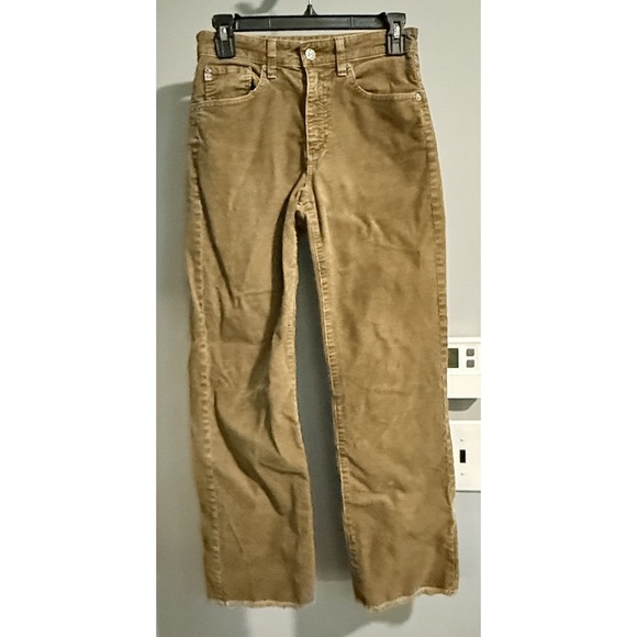 AG Adriano Goldschmied Pants Rhett Straight Corduroy USA Made‎ Raw Hem 26R - Picture 1 of 9